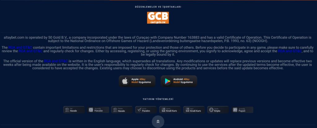 altaybet firma bilgileri